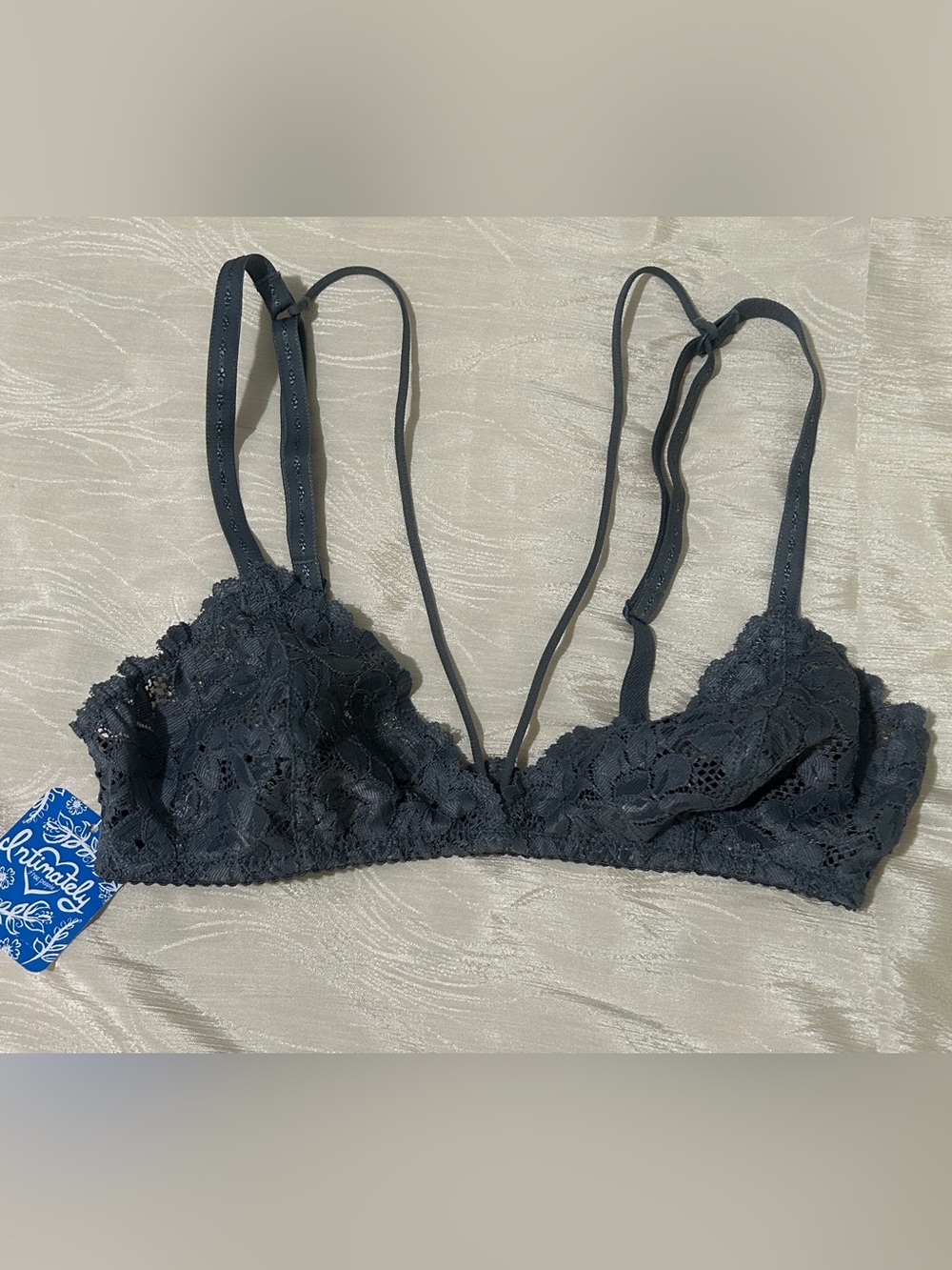 Free People Gray Lace Strappy Bralette